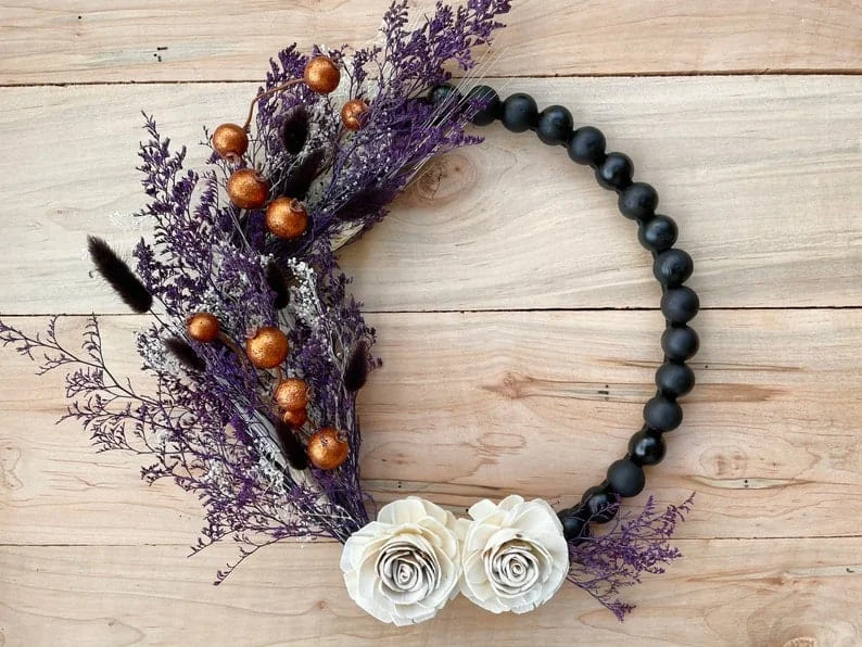 16. Венок із висушених квітів на Хеллоуїн