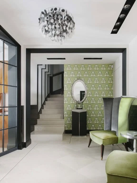 7. Diseño ecléctico de vestíbulo