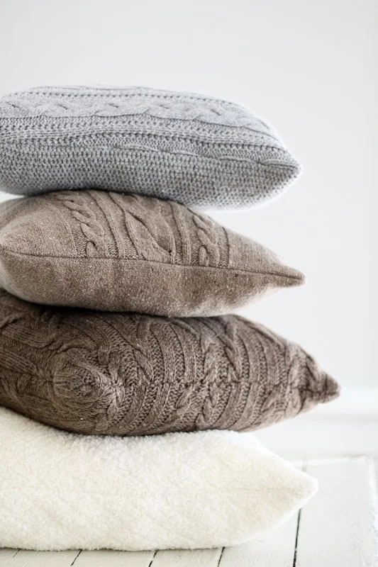 15. RE-PURPOSED SWEATER PILLOWS