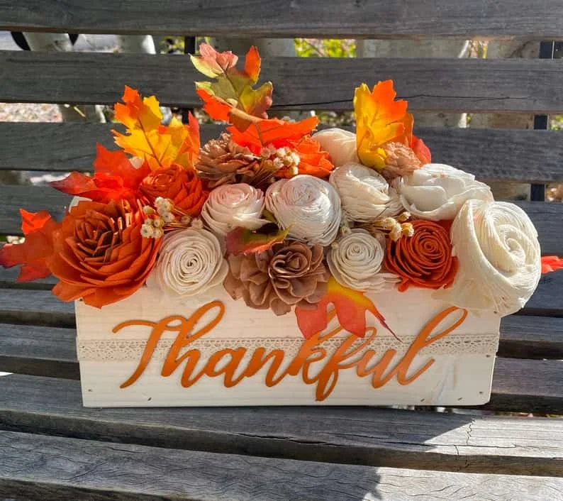 7. Centro de mesa otoñal para el Dia de Accion de Gracias
