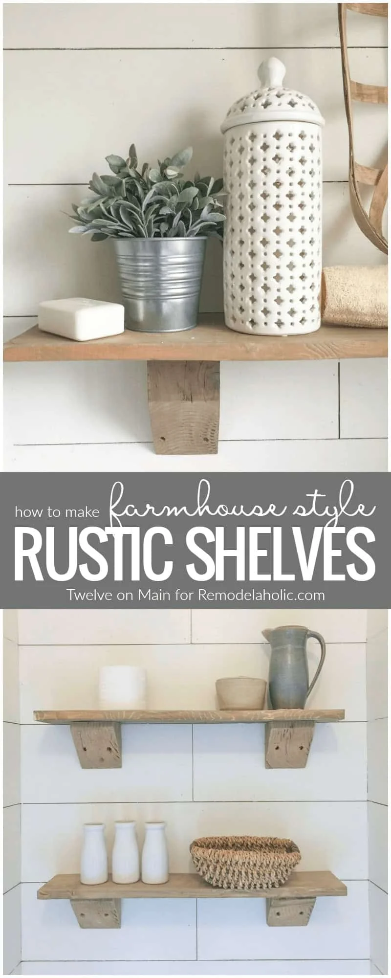 4. Estantes rústicos de granja DIY