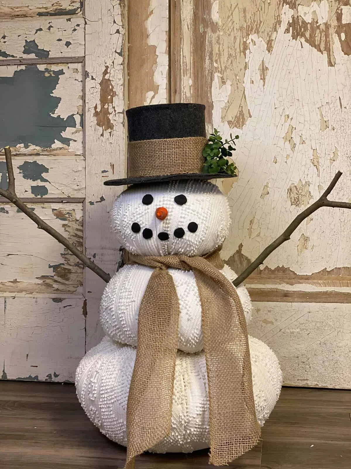 2. Fabric Snowman Craft