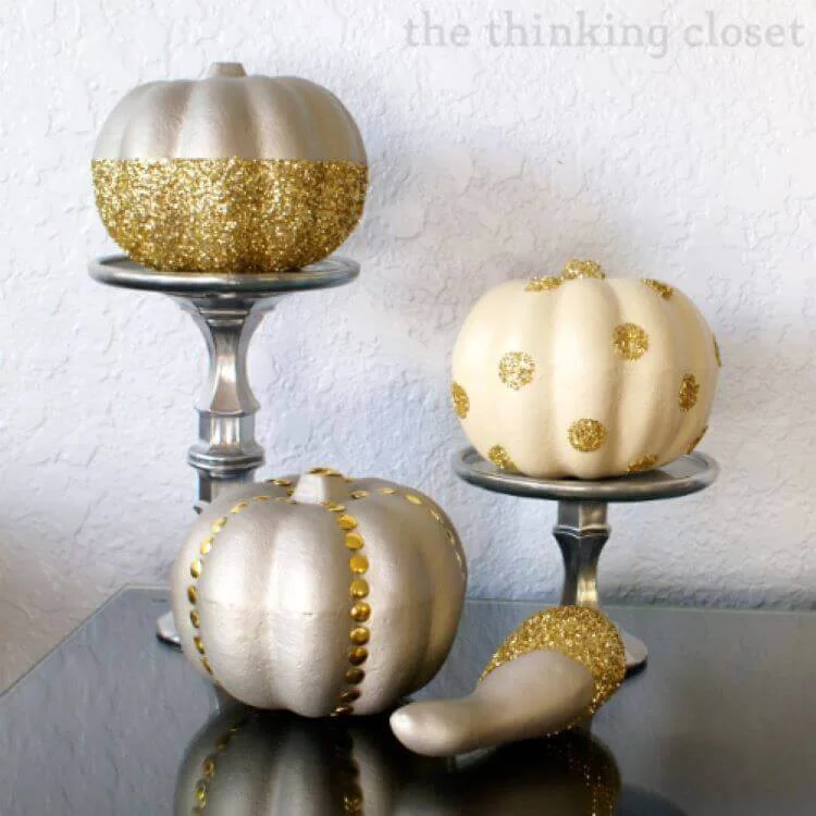 5. Calabazas brillantes con brillos