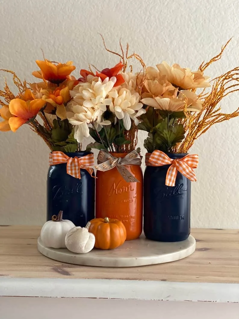 2. Elemento central de frasco mason otoñal