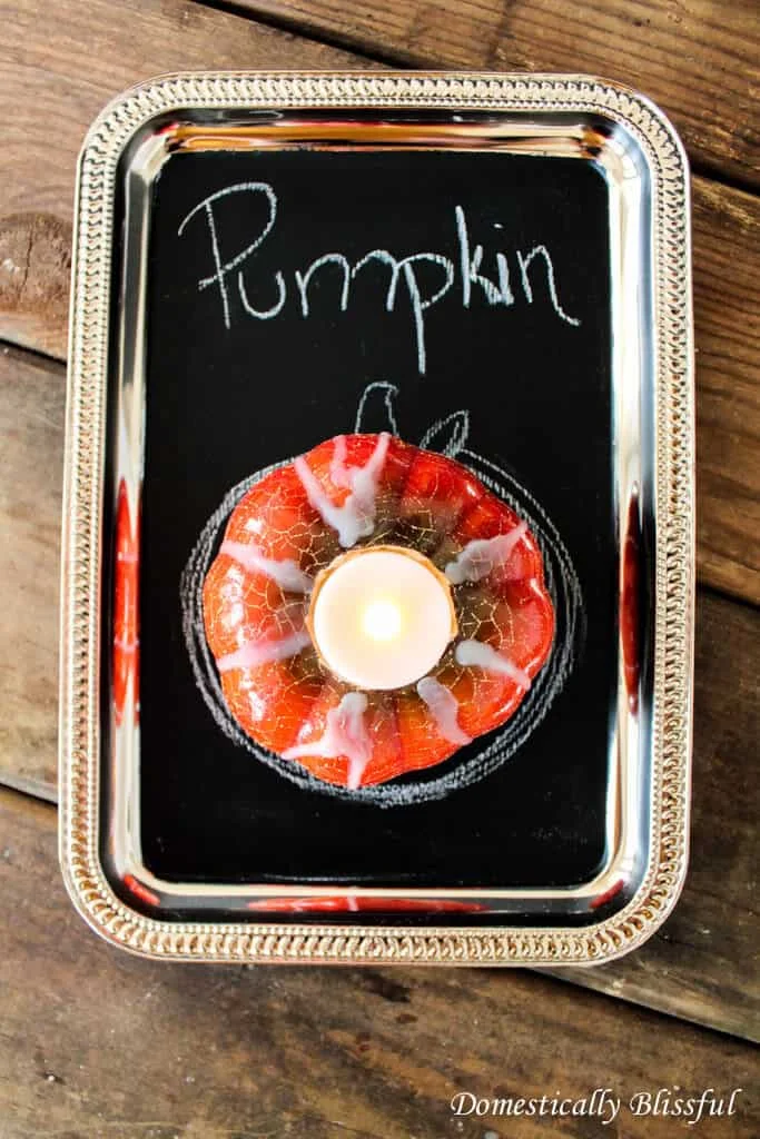 14. Portavelas en forma de calabaza