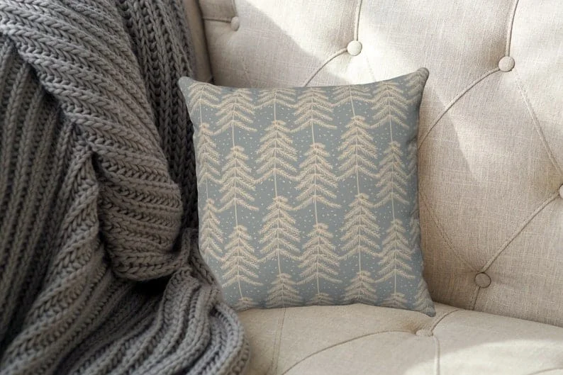 14. 雪松雪景枕套