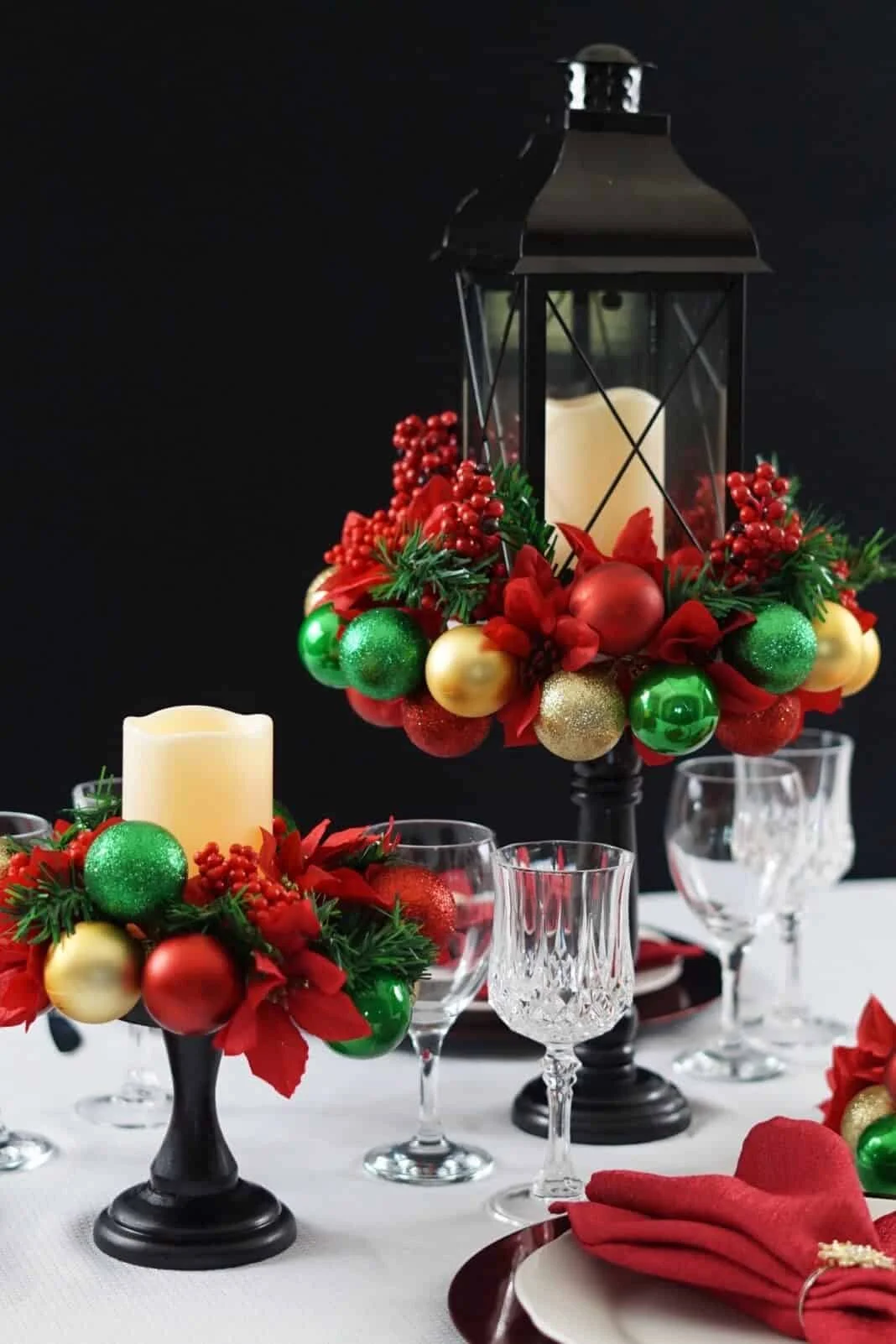 12. Simple DIY Christmas Ornament Centerpiece for the Perfect Table