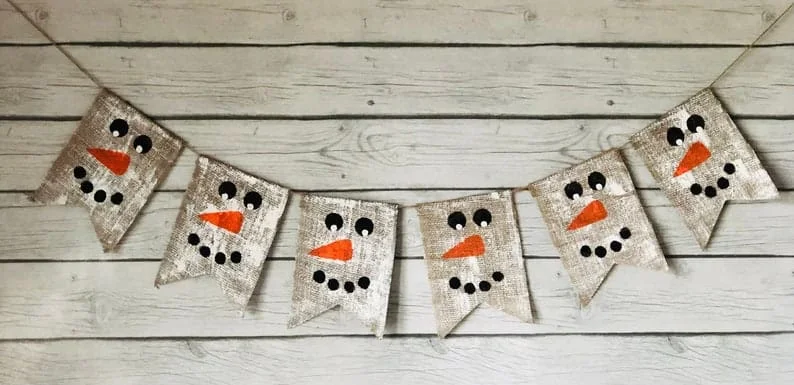 4. Banner mit Schneemann aus Samt