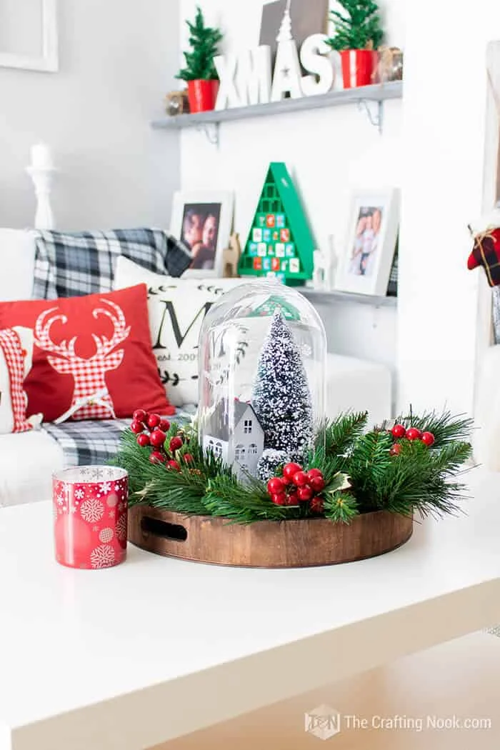 16. DIY Winter Scene Christmas Centerpiece