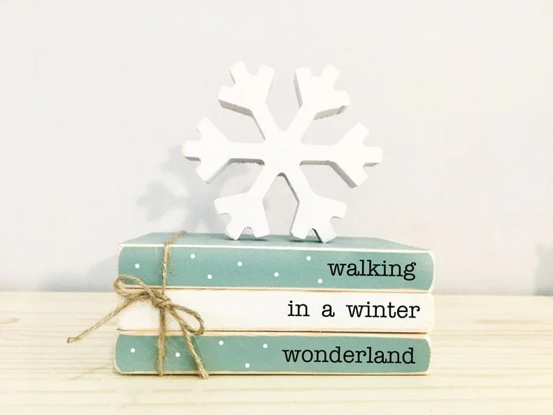 Mini Book Stack Winter Magic