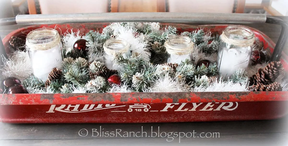 8. Radio Flyer Cart Centerpiece