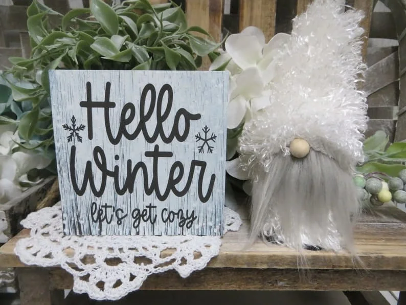 Winter Wooden Sign