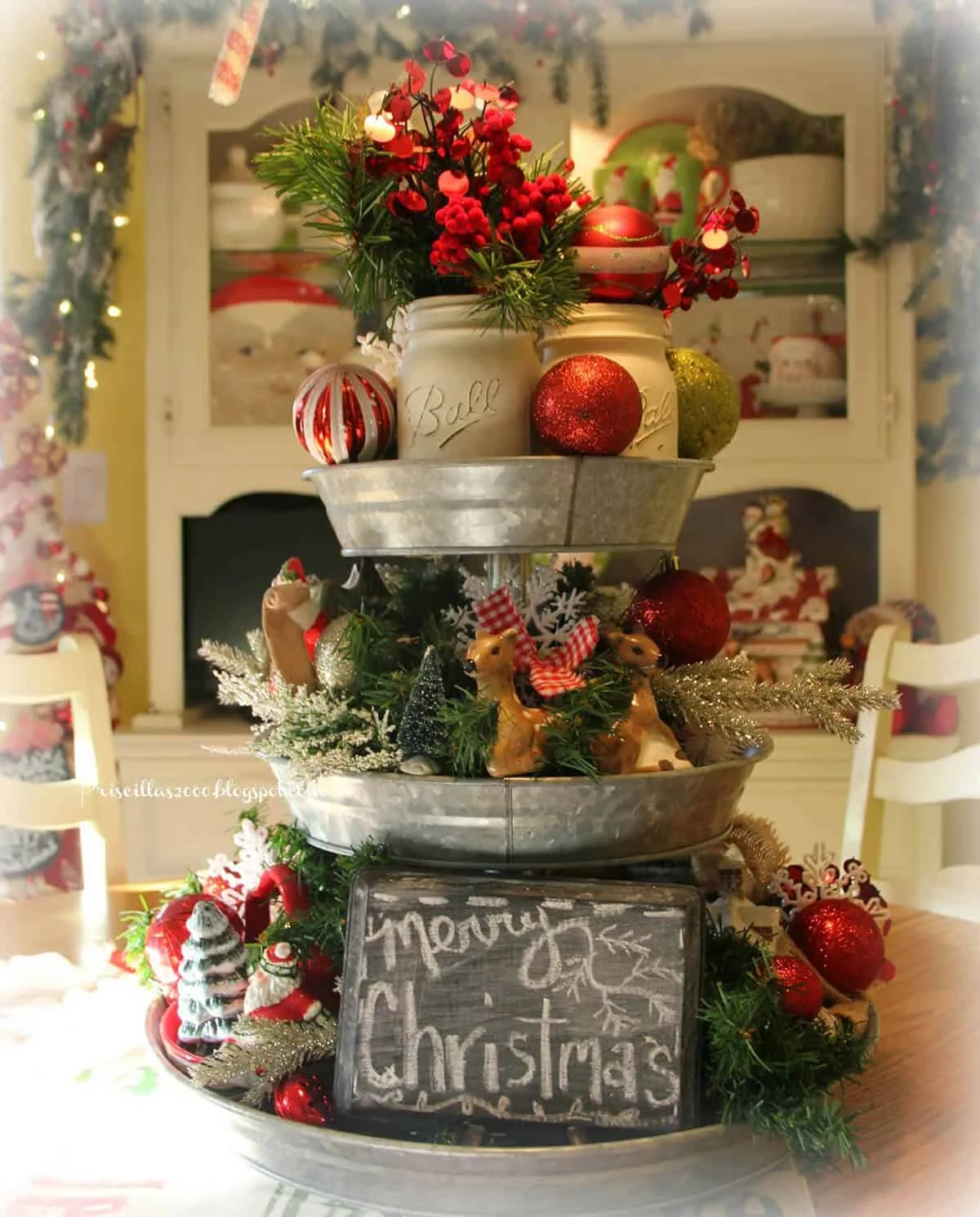 14. Galvanized Christmas Centerpiece