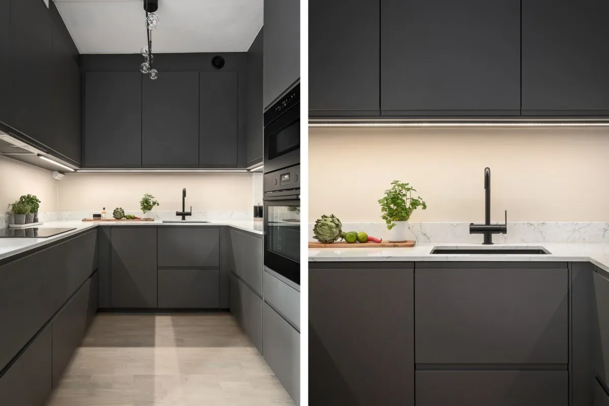 Light Pink and Dark Gray Combination in Interior Design