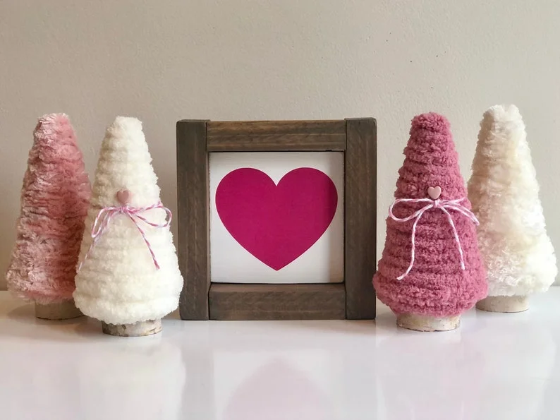 11. Knitted Valentine's Trees