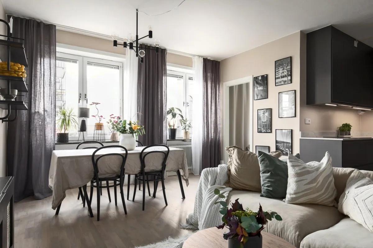 Light Pink and Dark Gray Combination in Interior Design