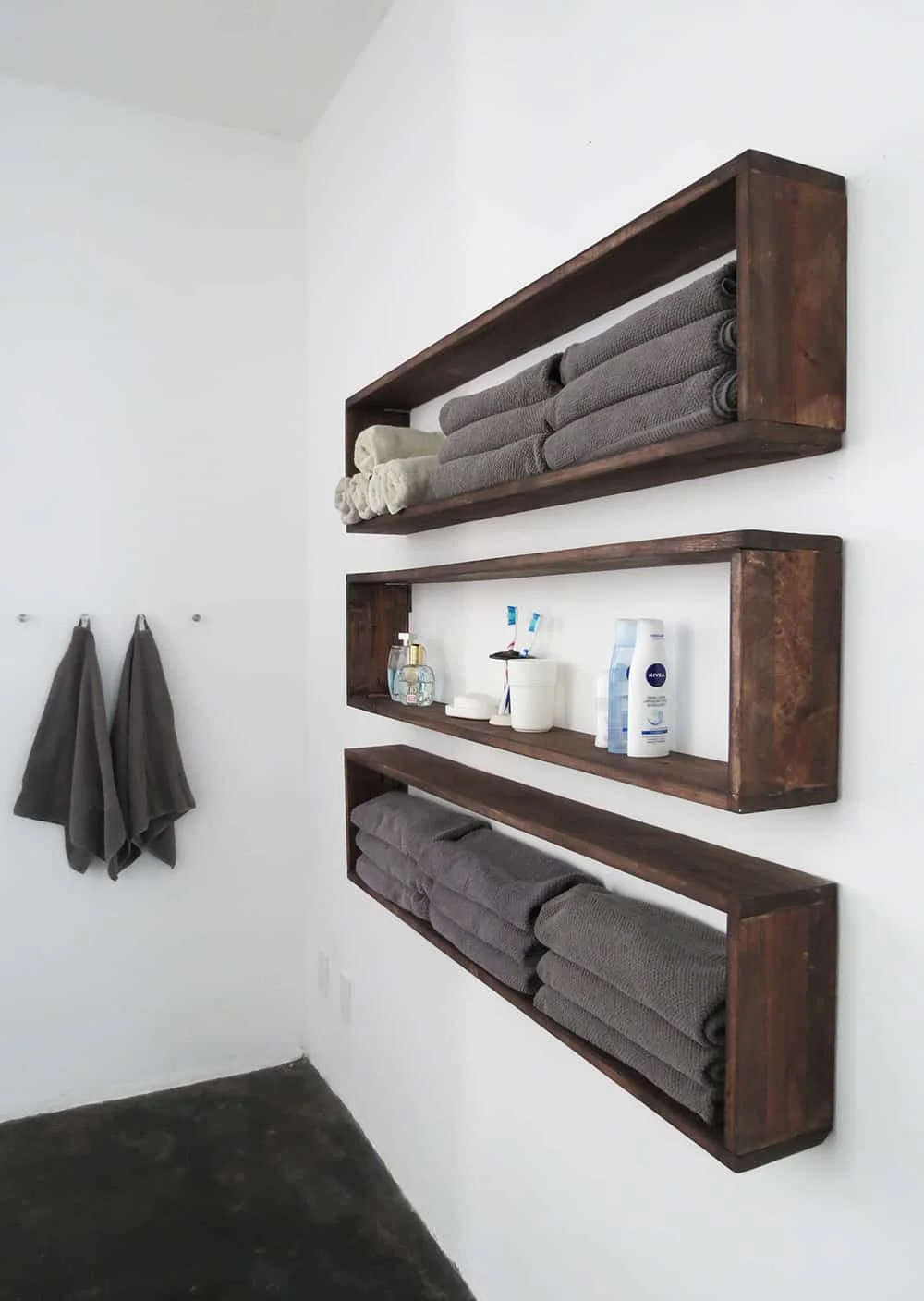 8. DIY Rustic Storage - Wall Shelves
