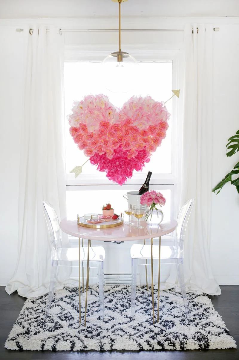 14. DIY Hanging Flower Heart