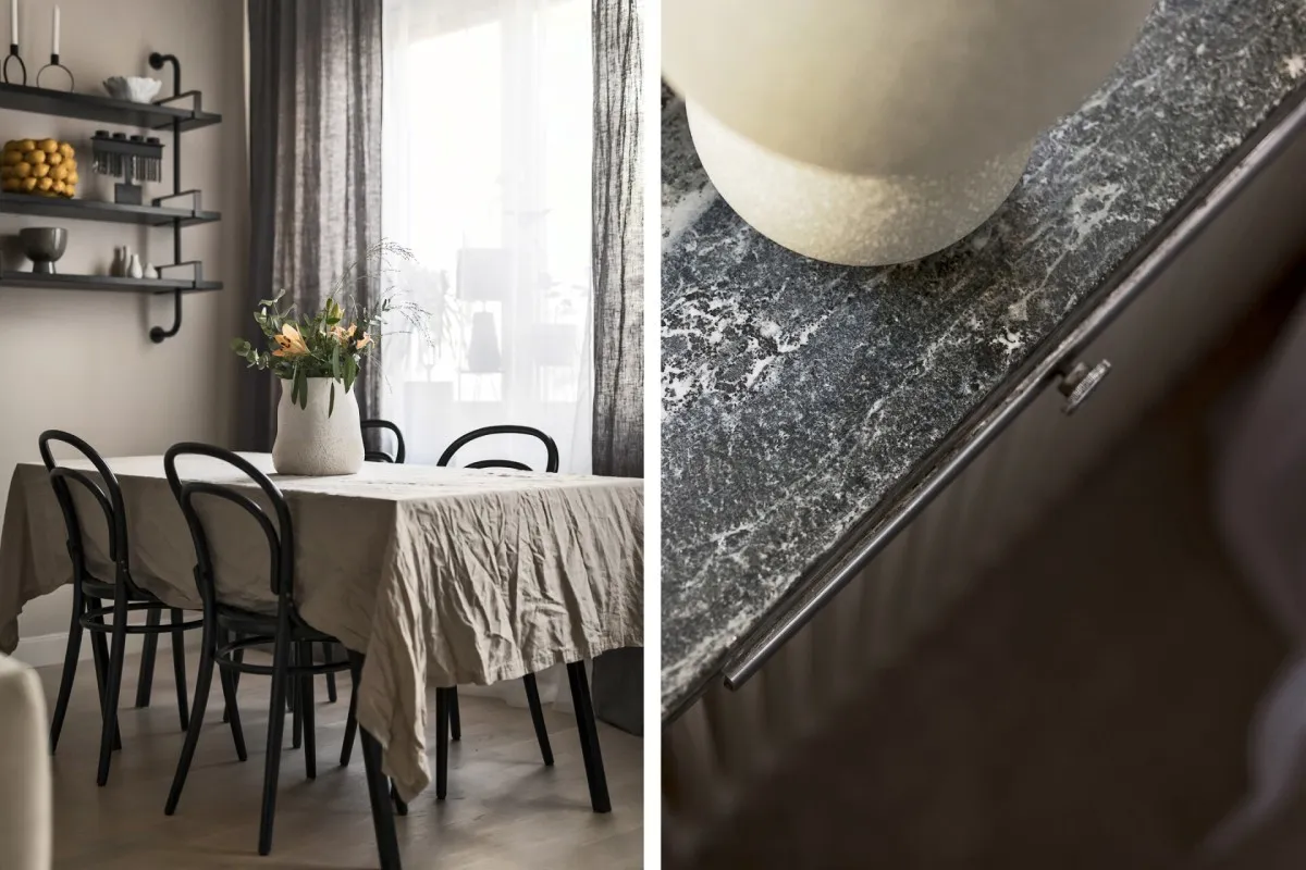 Light Pink and Dark Gray Combination in Interior Design