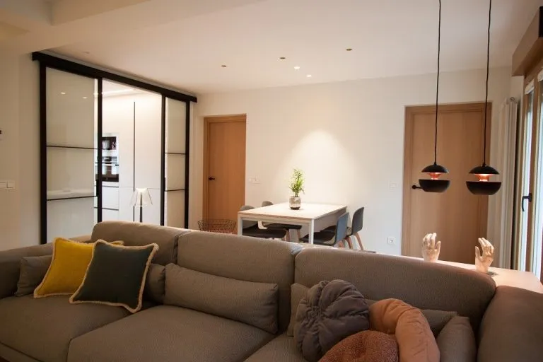 Sliding Glass Doors from Kitchen to Dining Room