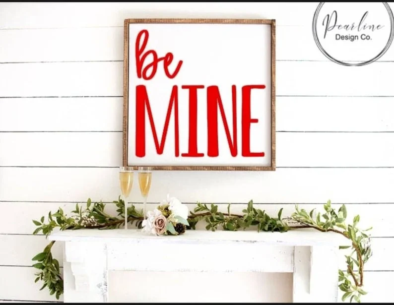 7. Cartel grande de madera Sé Mi Amor para el Día de San Valentín