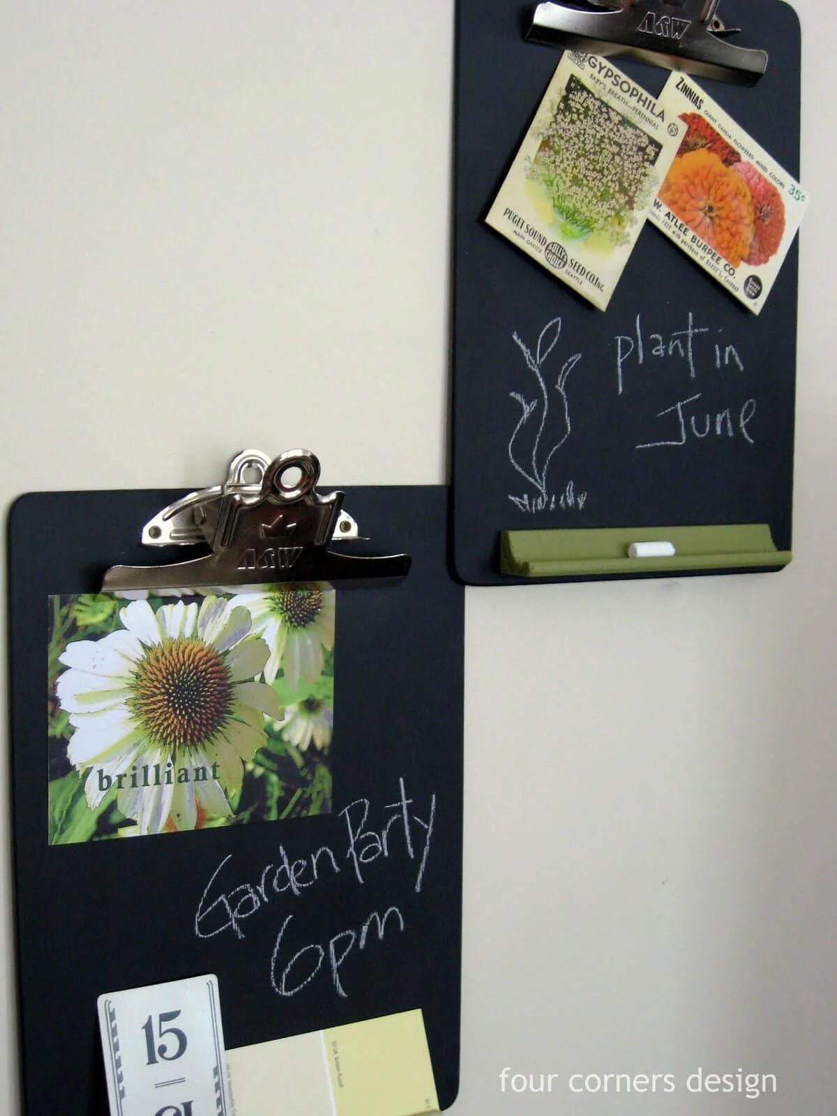 8. Blocs de notas de tiza en la pared