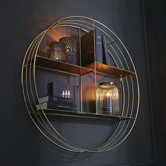 圆形壁挂式展示架，用于独特墙面装饰