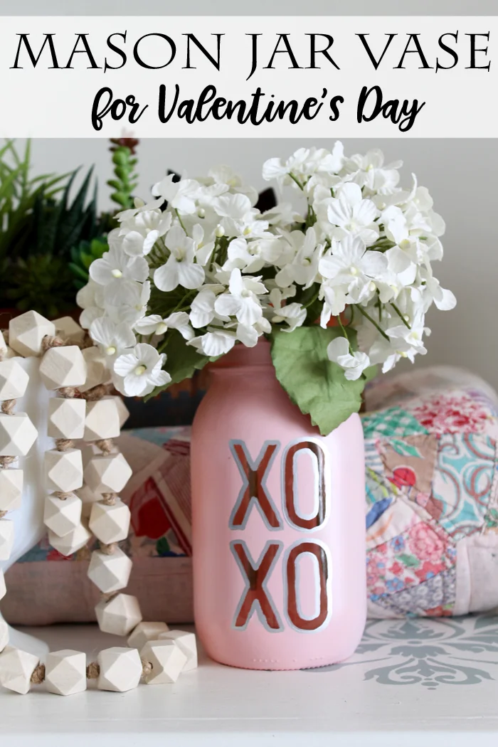 3. Jarrón de frasco Mason para el Día de San Valentín