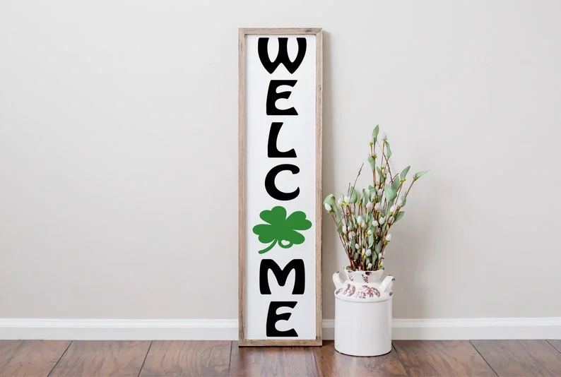 圣帕特里克节欢迎标志