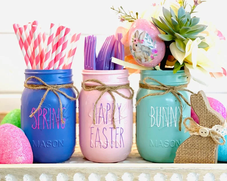 5. Ostern und Frühjahrsdeko für Mason-Dosen