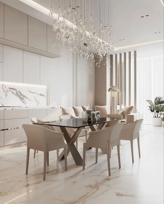 美丽的白色厨房模型