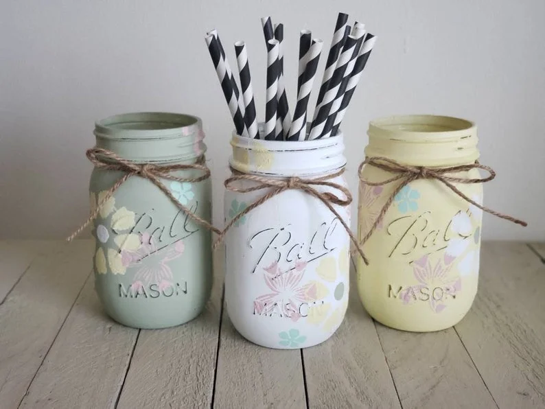 10. Frühlingsschmuck aus Mason-Dosen