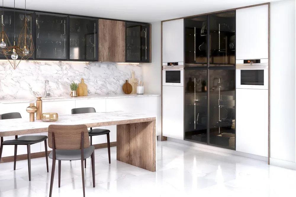 美丽的白色厨房模型