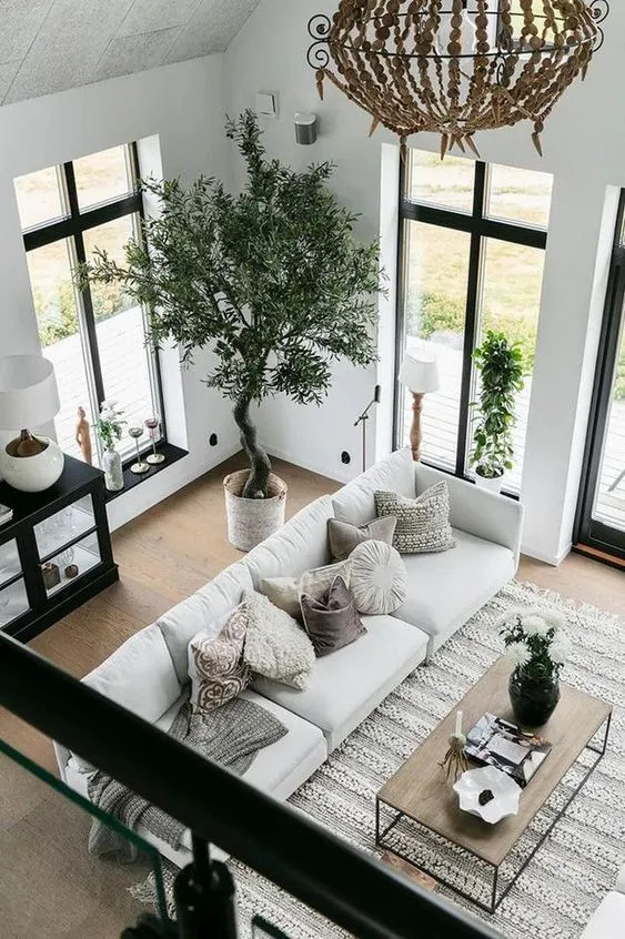 Ideas for Living Room with Very High Ceilings