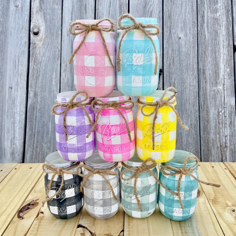 15. Weiße Mason-Dose mit Buffalo-Decke