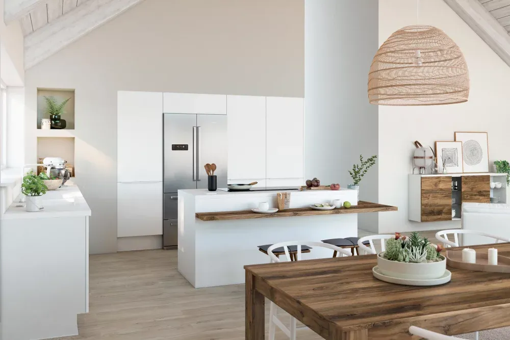 美丽的白色厨房模型