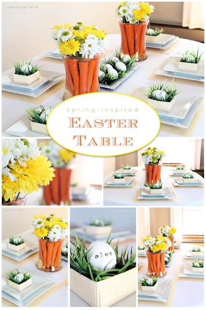 5. 春季风格复活节餐桌及胡萝卜中心装饰