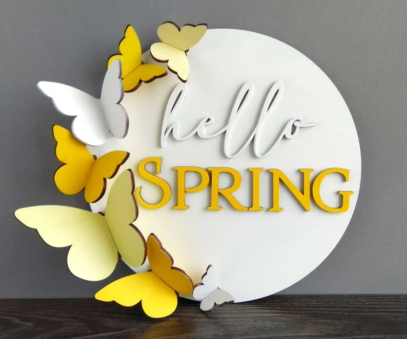 Spring Sign with Butterfly