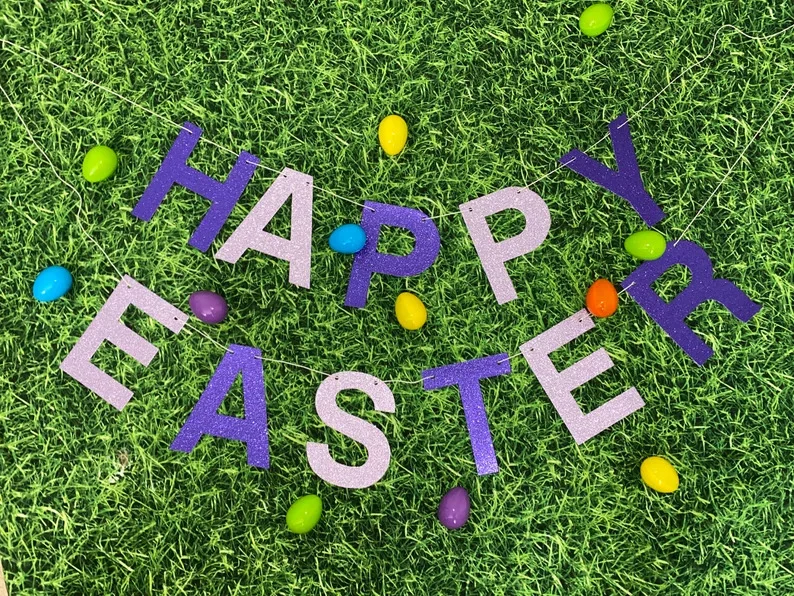 6. Pancarta brillante con Pascua