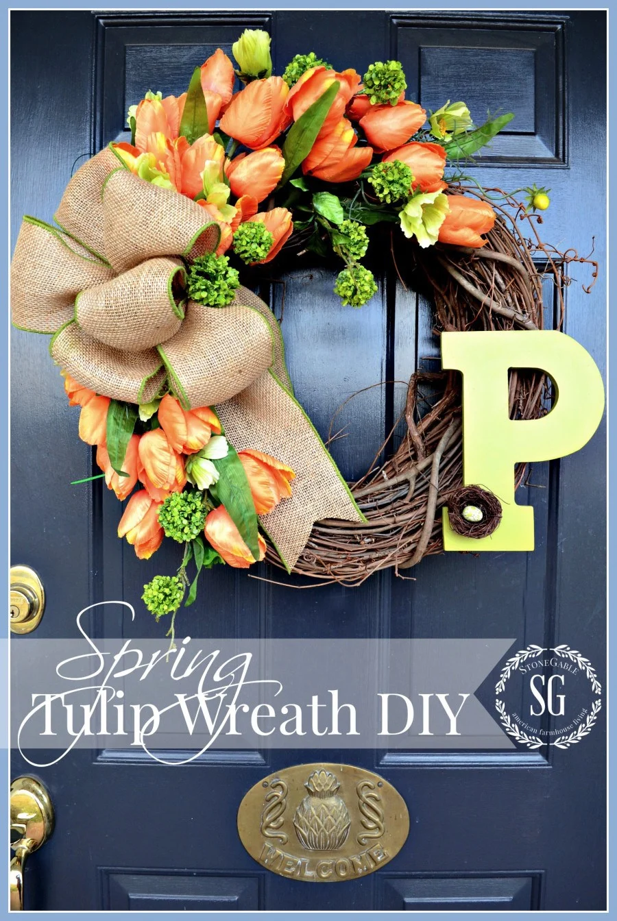 8. Beautiful DIY Spring Tulip Wreath