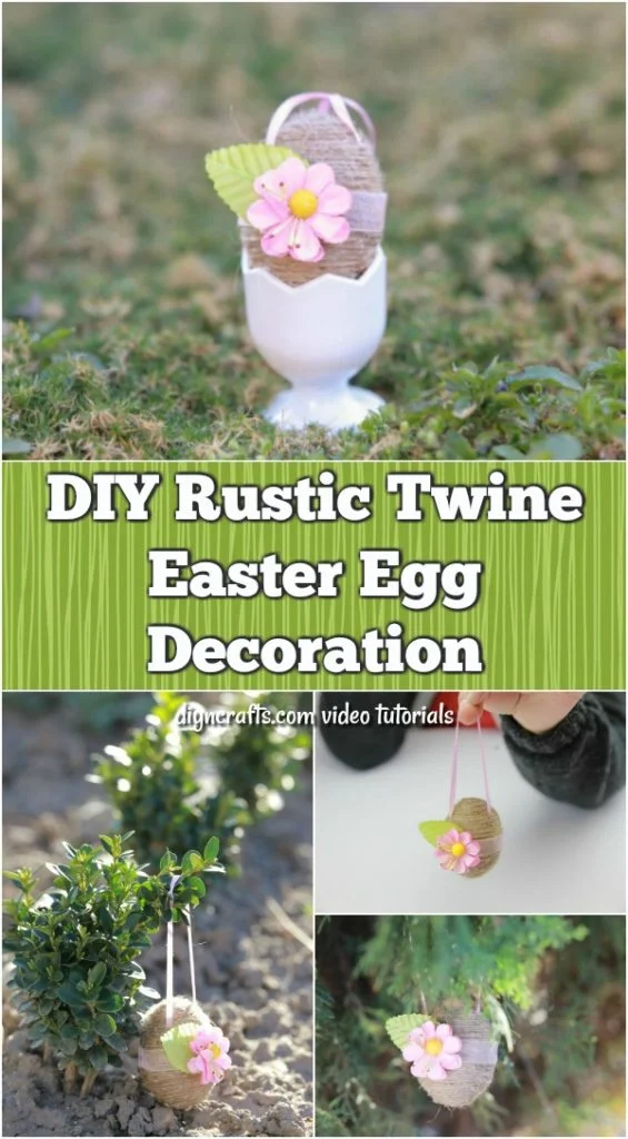 13. DIY Rustic Twine Easter Egg Decoration