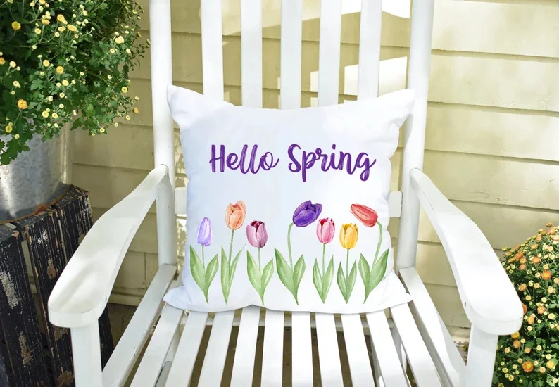 16. 水彩春季靠垫