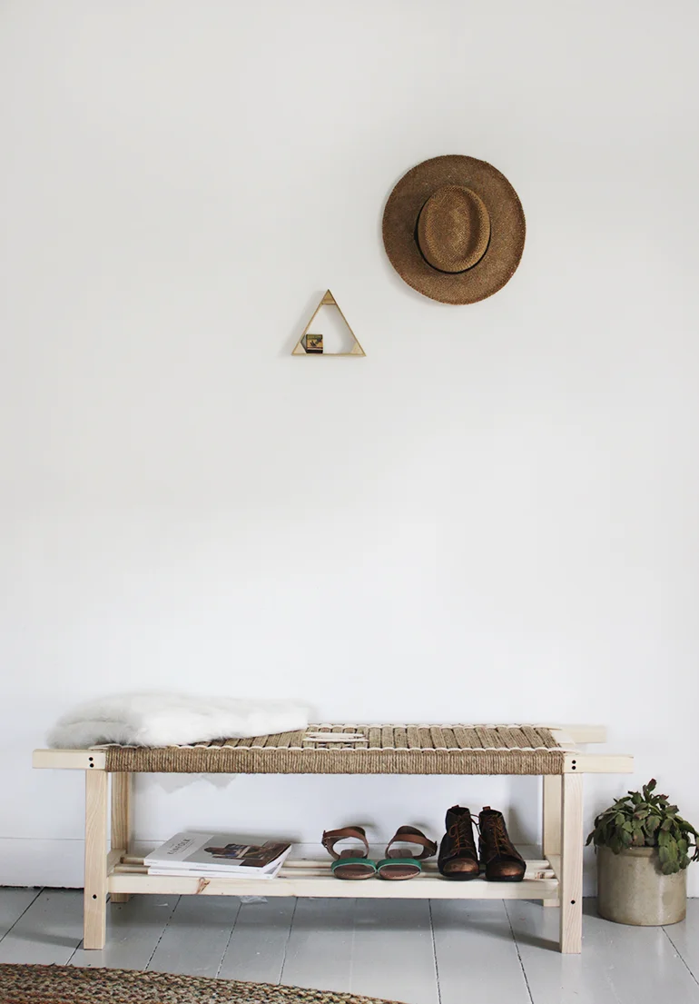 7. DIY WOVEN BENCH