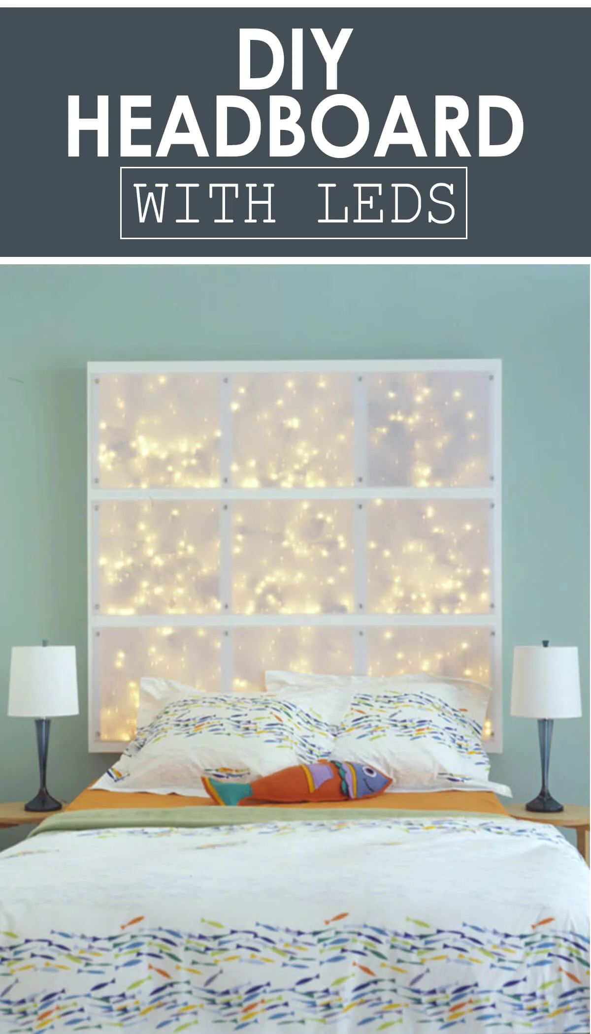 14. Cabeza de cama DIY con LED