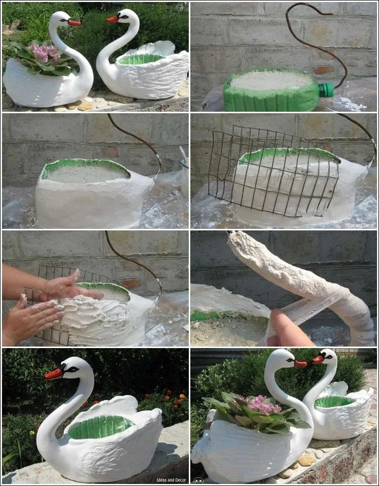 3. Manualidad de botella plástica en forma de cisne