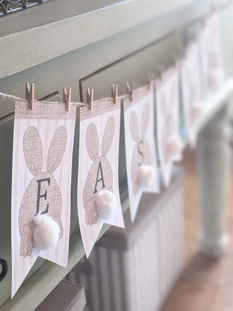 8. Pancarta con trasero de conejo de primavera