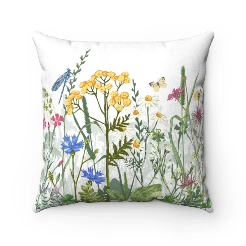 10. 野生花卉图案靠垫