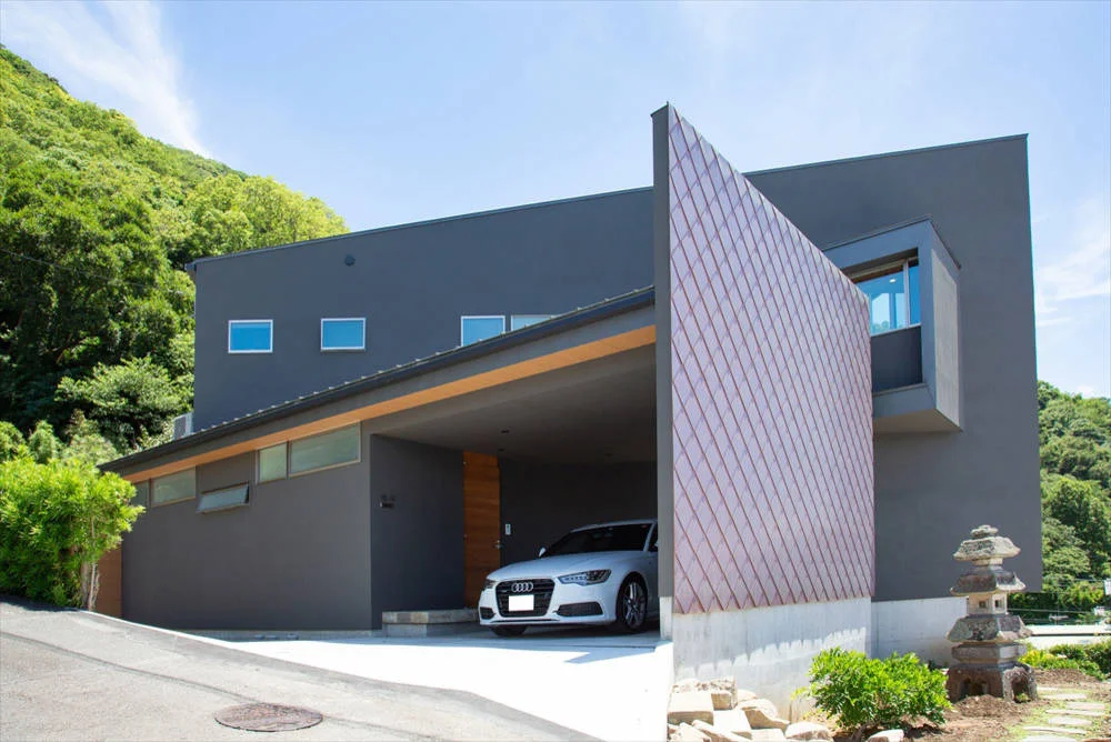 10. minimalist attached one-car garage