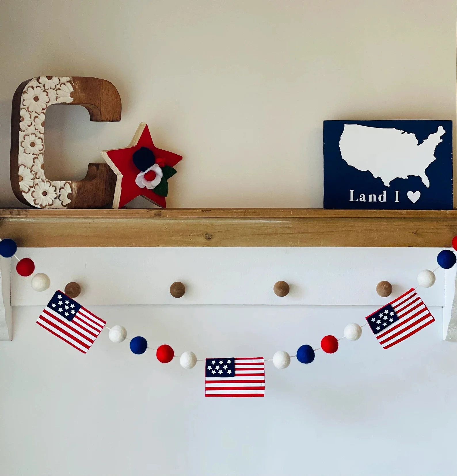 14. Guirnalsa de fieltro del 4 de julio