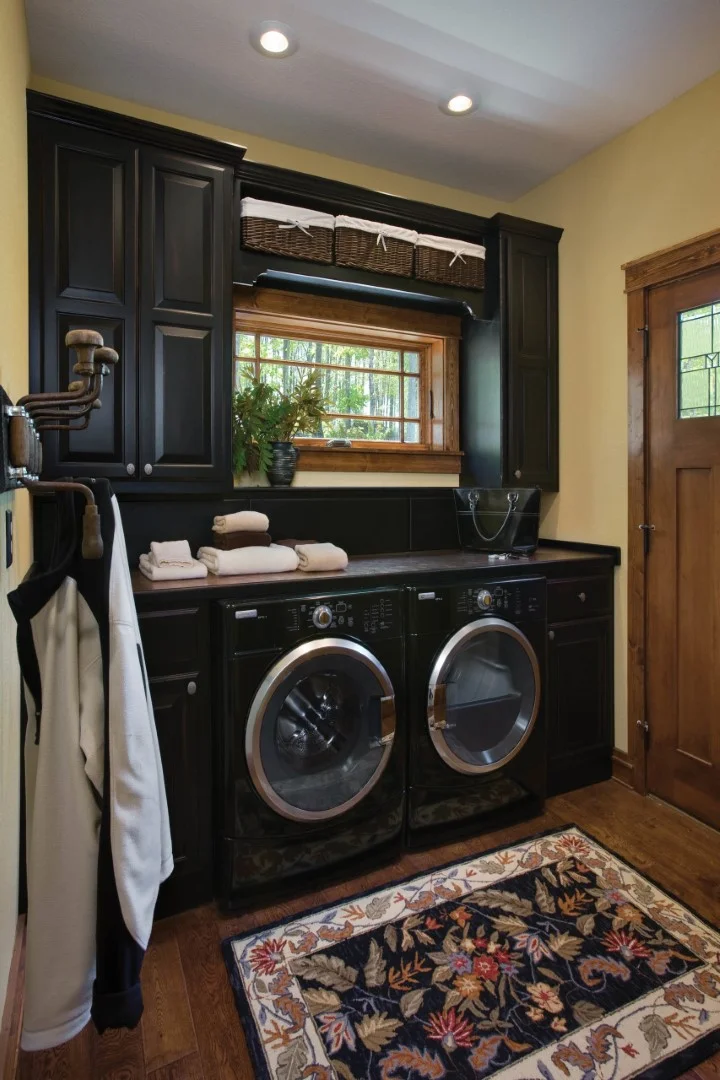4. North Carolina Timber Frame Home – Rustic Laundry Room